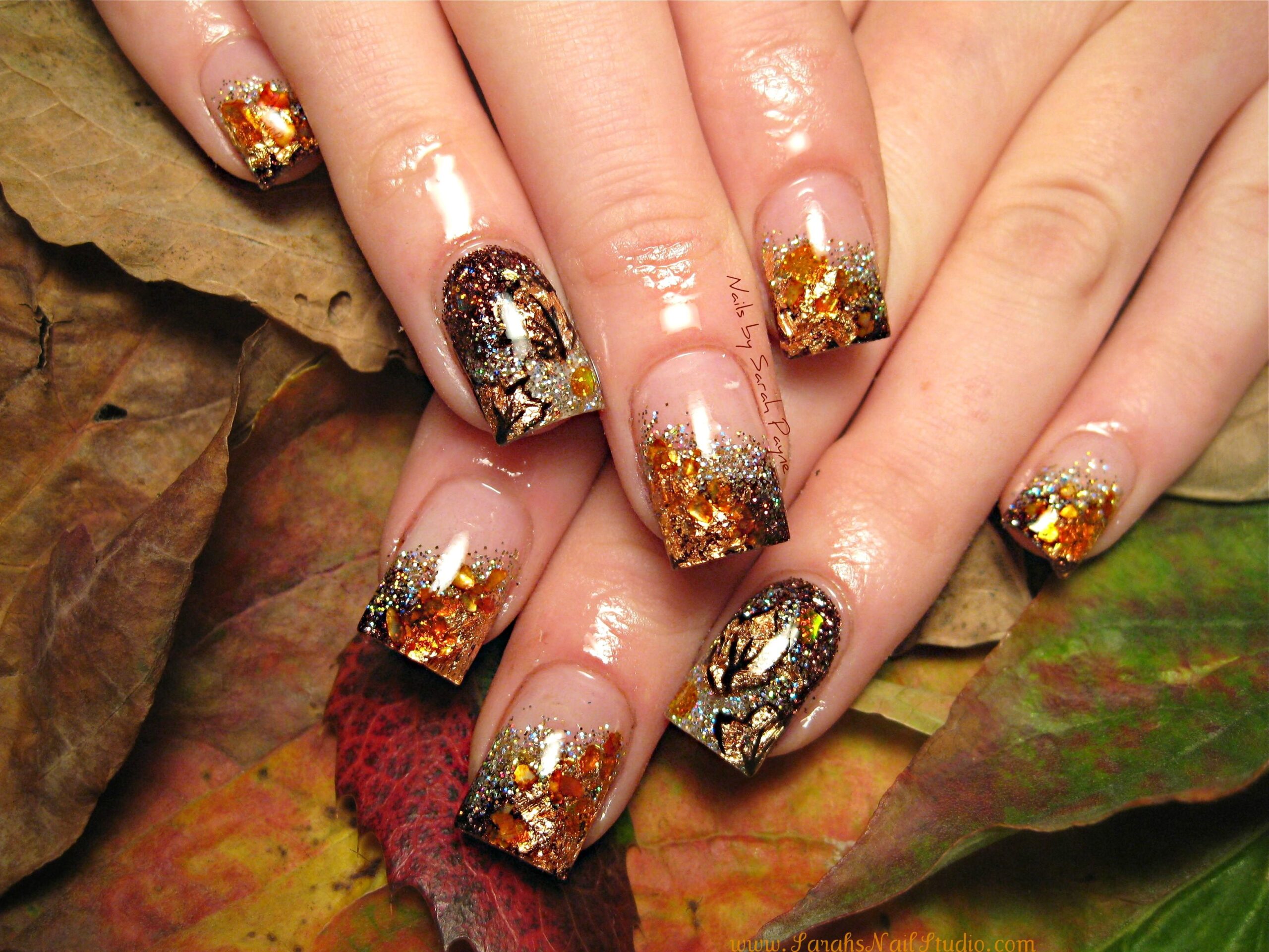 Autumnal Elegance: Pumpkin Spice & Everything Nice Nails