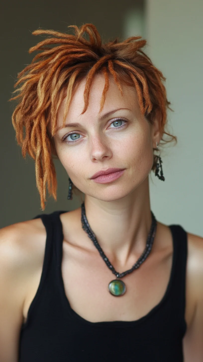 A Bold and Unique Approach: Short Dreadlocks with a Playful Twist