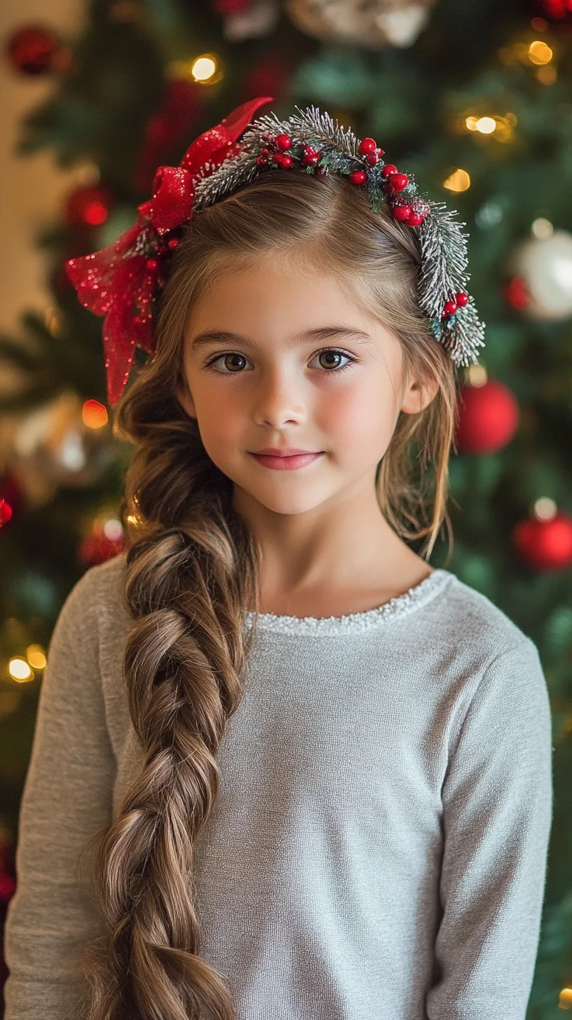 A Festive Braided Crown: Elegance Meets Holiday Cheer