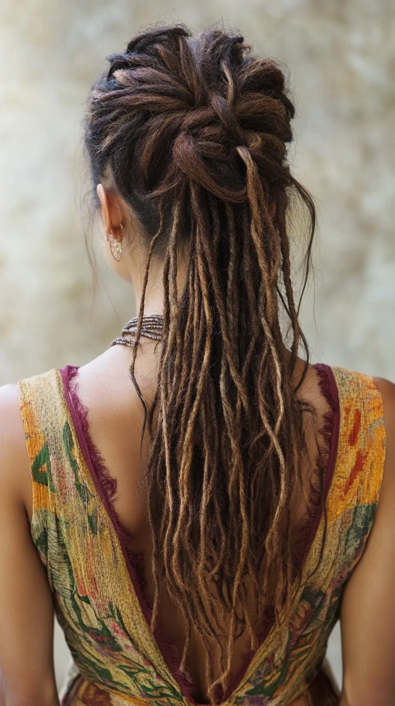 Boho-Chic Dreadlock Updo: Effortless Elegance with a Twist