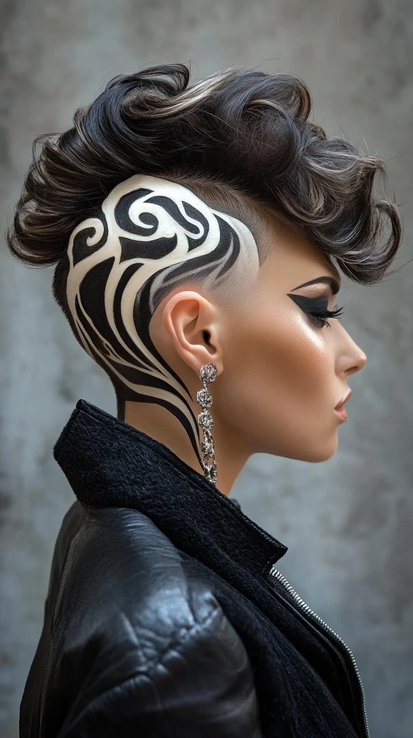 Bold and Artistic: The Intricate Mohawk with Tattooed Undercut