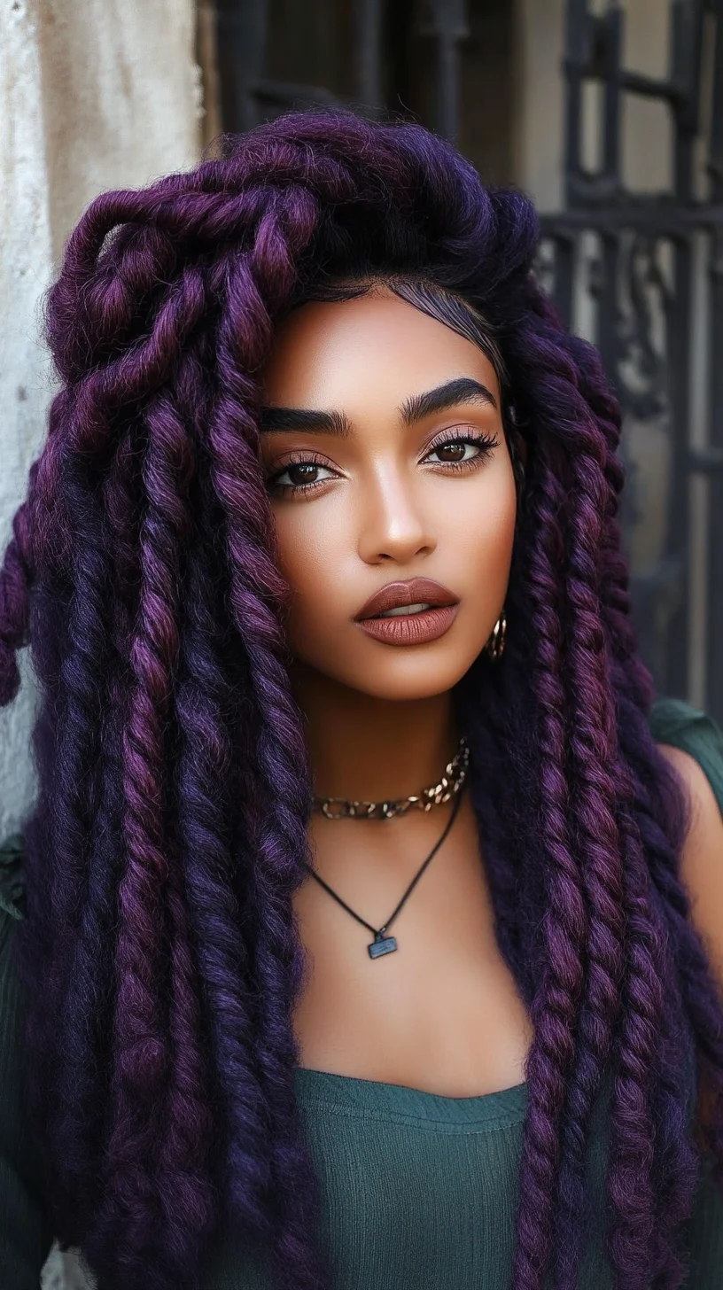 Bold and Beautiful: Embrace the Elegance of Purple-Toned Twisted Locs