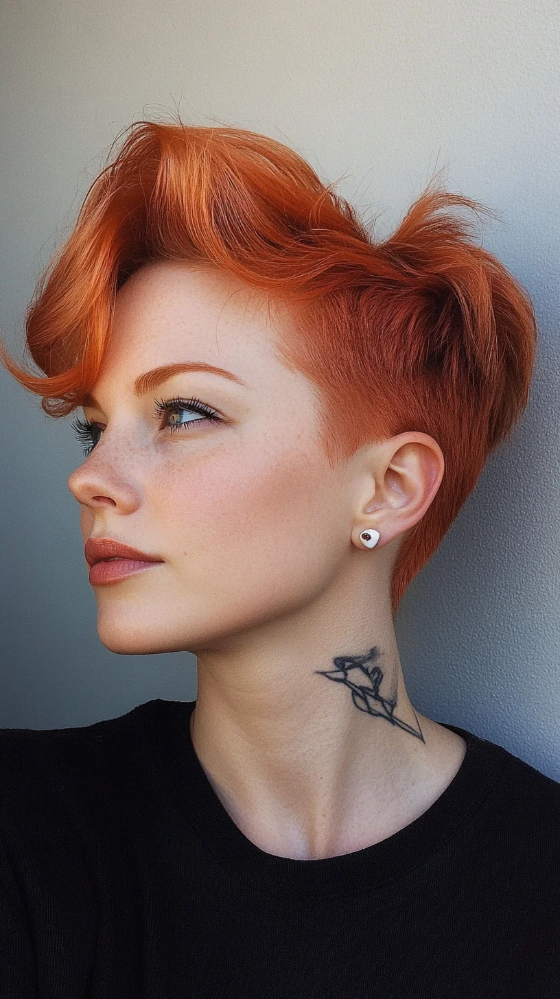 Bold and Bright: The Fierce Orange Pixie Cut for Confident Souls