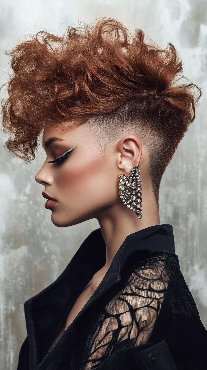 Bold and Edgy: The Statement Pompadour with Vibrant Curls