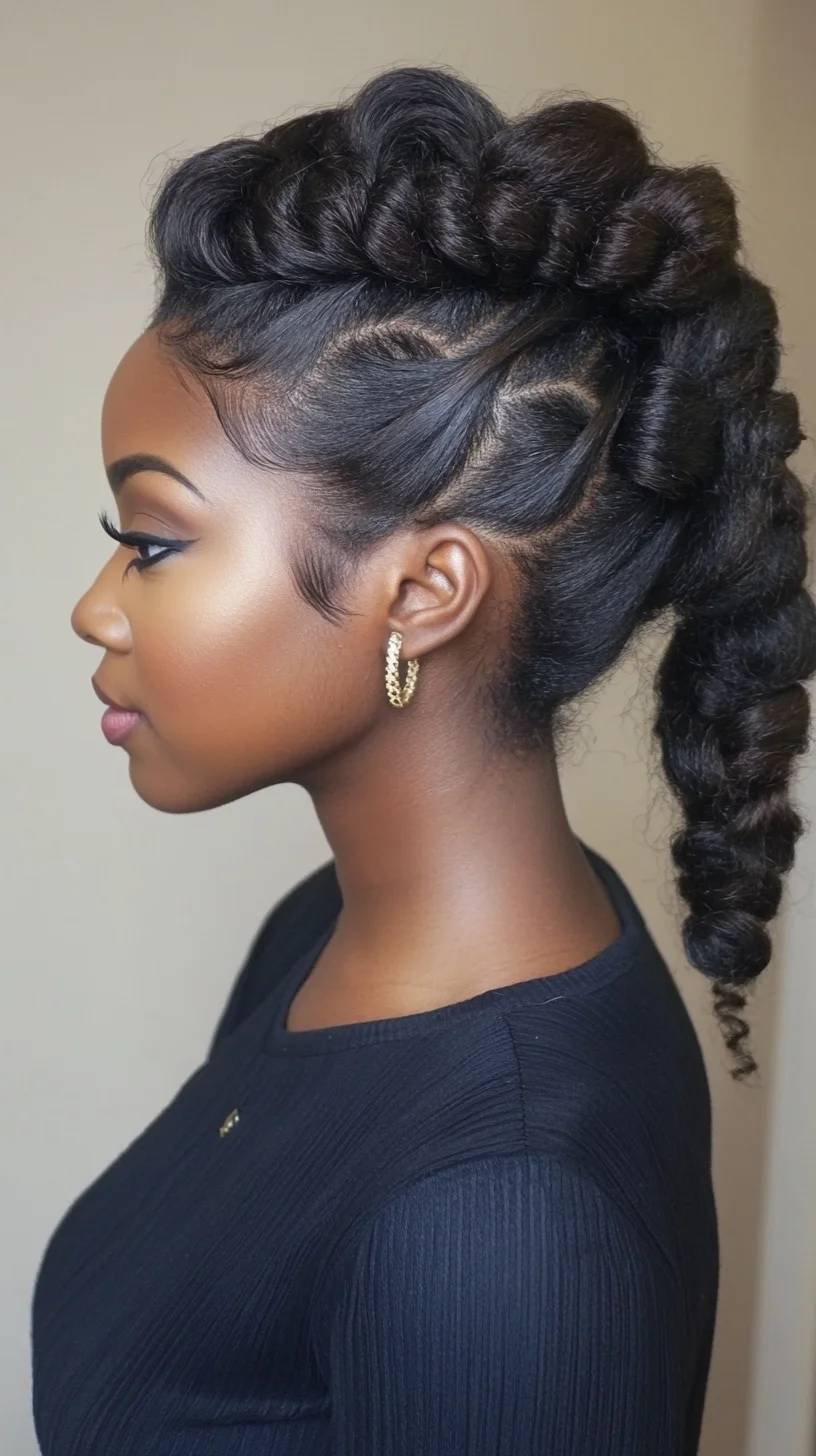 Bold Braided Updo with Chic Side Cornrows