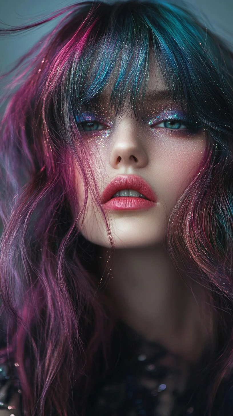 Captivating Color: Embrace the Boldness of Glittery Multicolored Waves