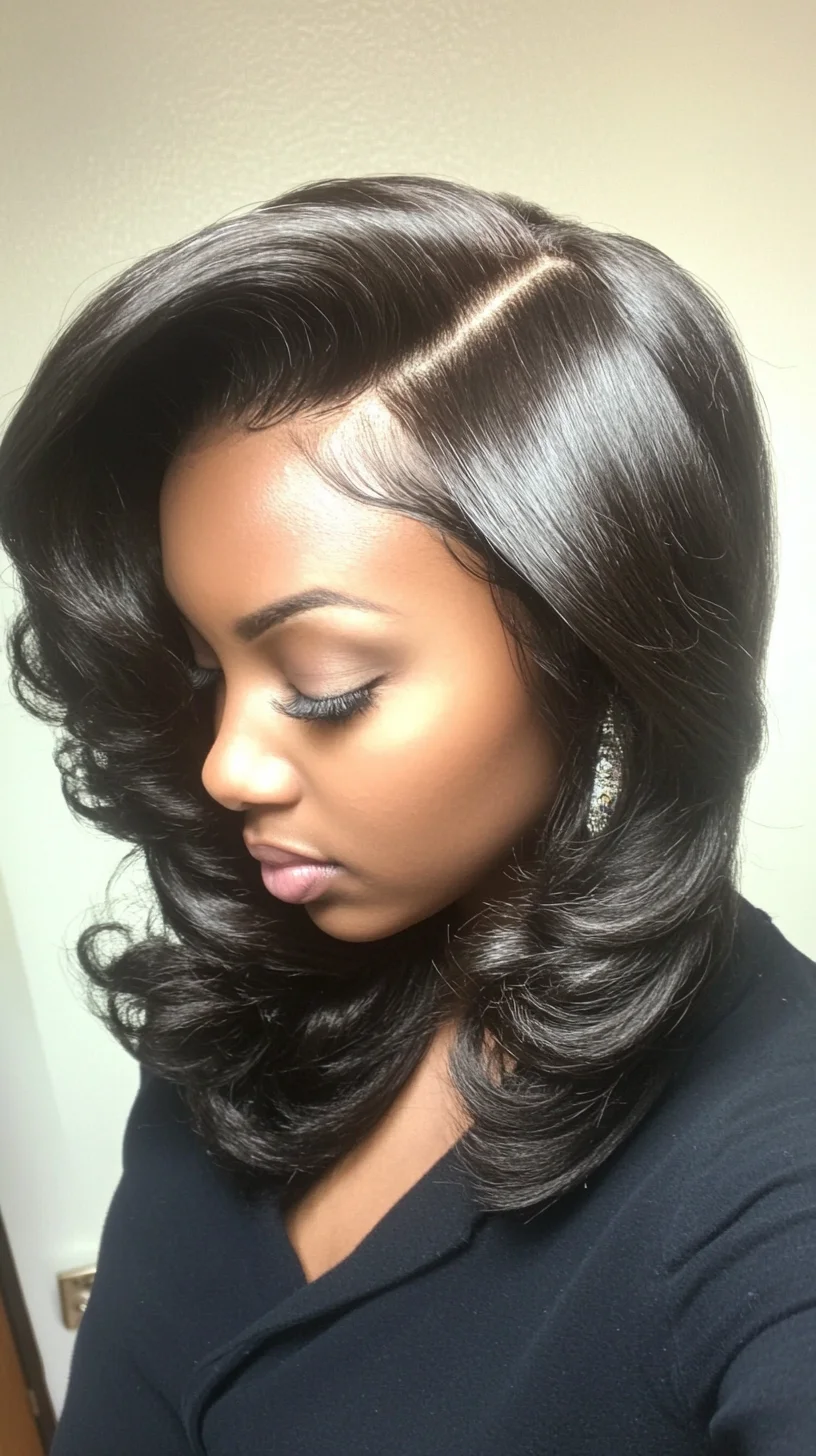 Chic Elegance: The Sleek Voluminous Bob with Glossy Waves