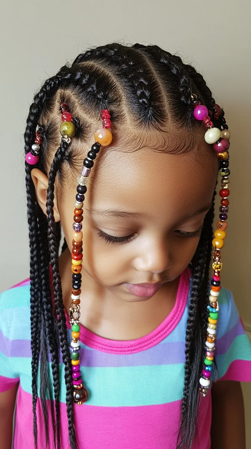 Creative Braids with Colorful Beads: A Playful Style for Young Trendsetters