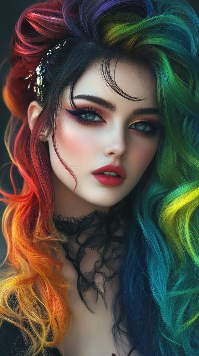 Dazzling Rainbow Waves: A Bold Expression of Color and Glamour