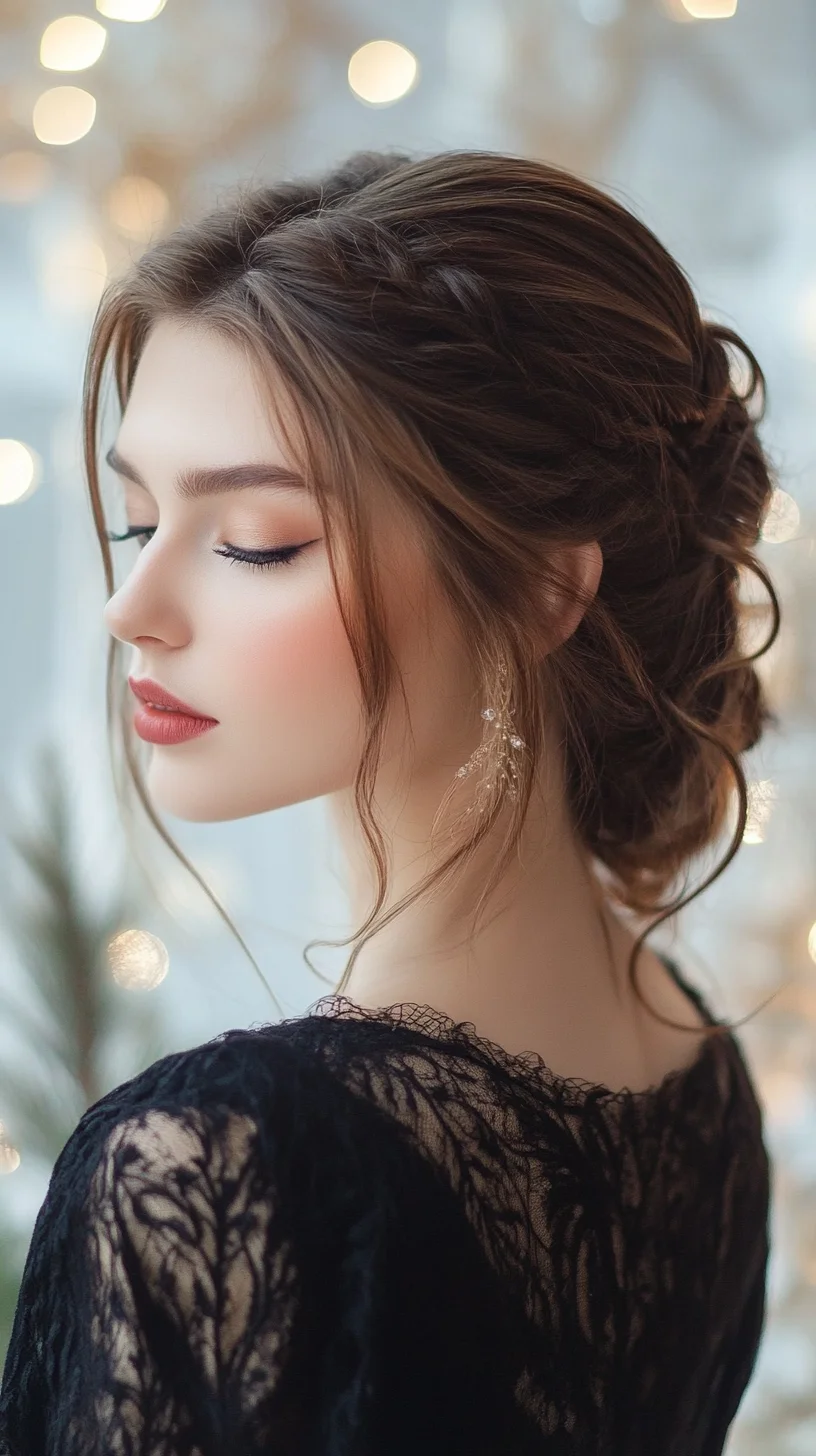 Effortless Elegance: Romantic Loose Updo with Soft Waves