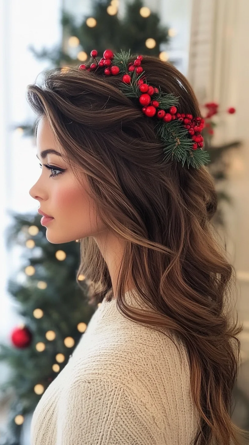 Effortless Glam: Perfect Holiday Waves with a Festive Twist