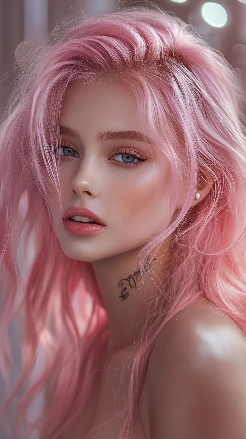 Effortlessly Chic: Embrace Luscious Pink Waves for a Bold Look