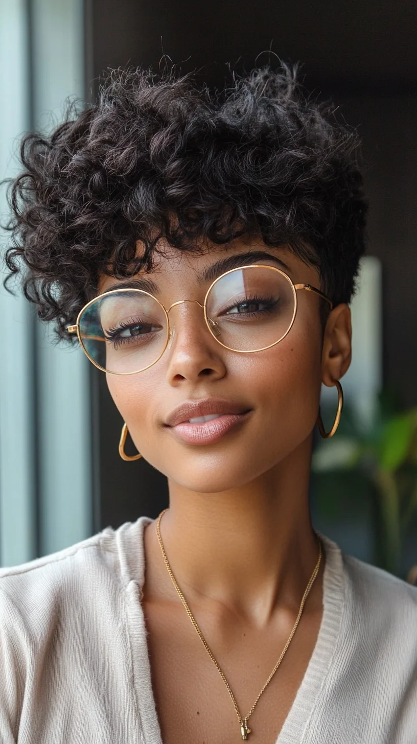 Effortlessly Chic: Embrace the Volume of Curly Pixie Perfection