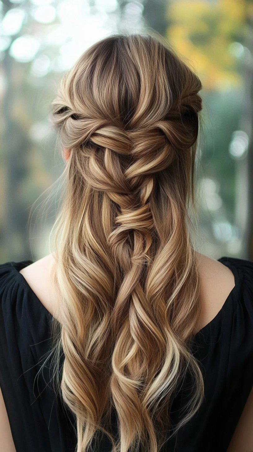 Effortlessly Chic Half-Up Braids with Dreamy Waves