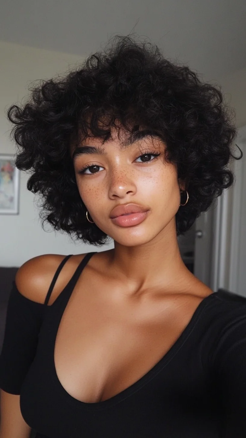 Effortlessly Chic Natural Curls: The Perfect Short Curly Bob