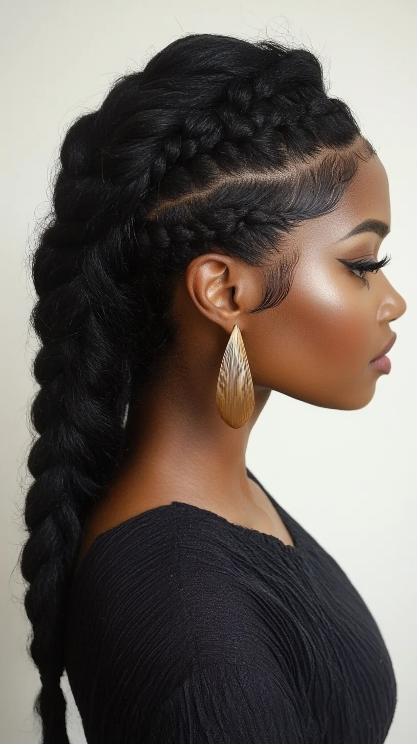 Effortlessly Chic: The Elegant Side Braid with Edgy Undercut