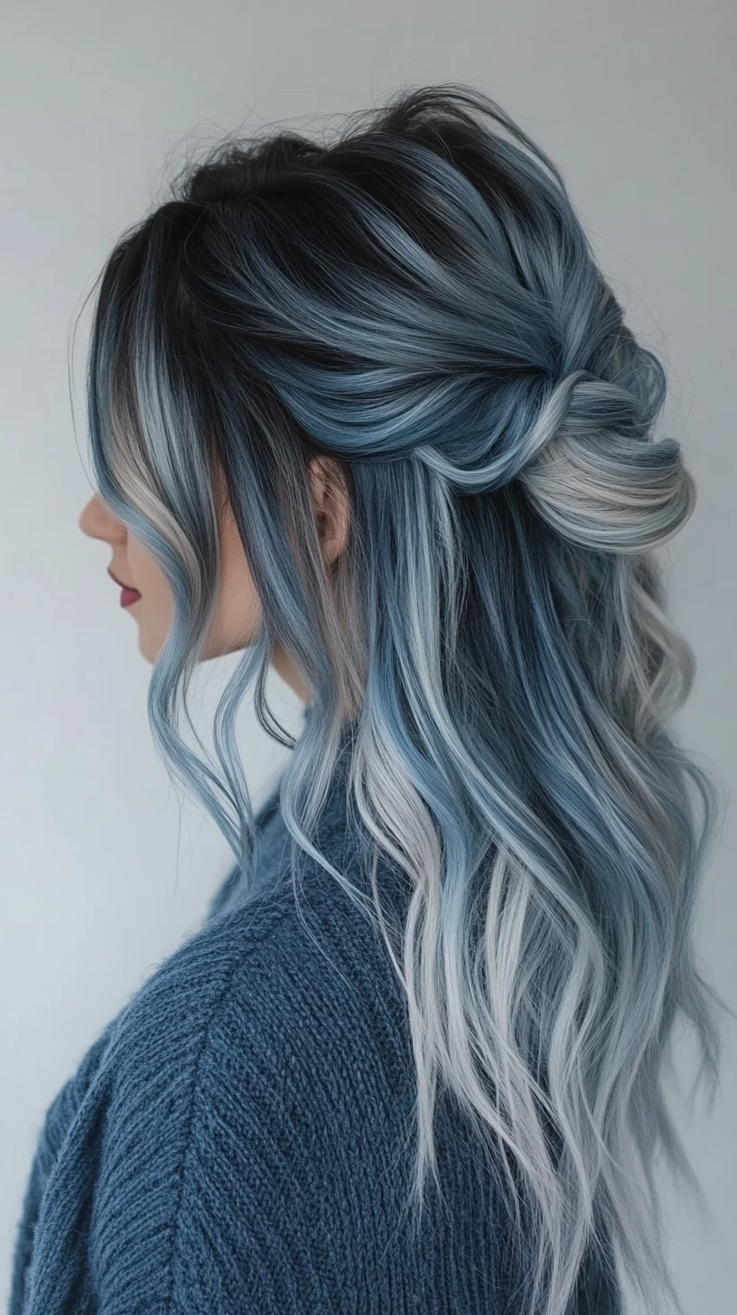 Effortlessly Chic: The Ice Blue Ombré Hairstyle for Modern Glam