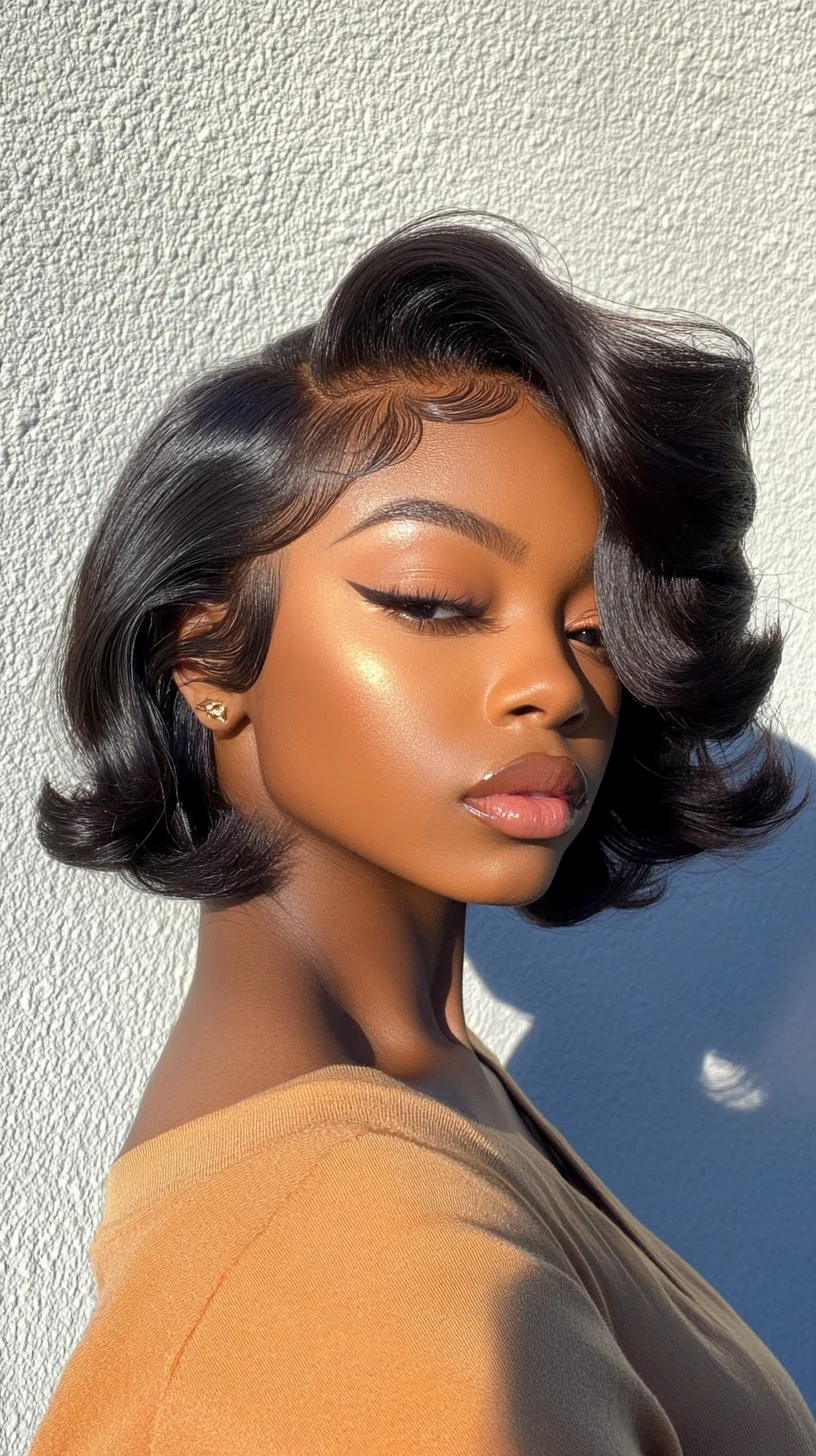 Effortlessly Chic: The Sleek Vintage Bob with Soft Waves