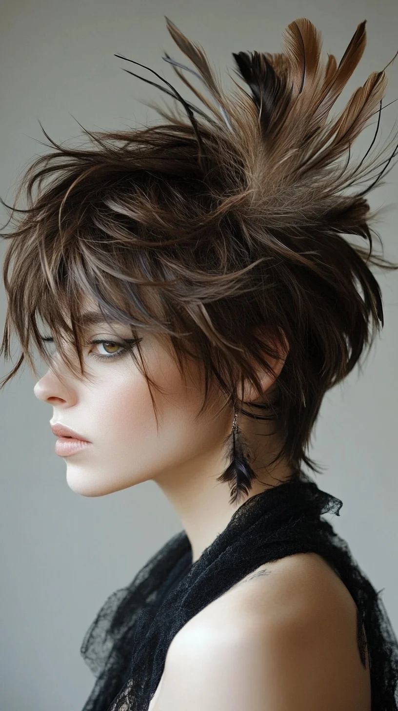 Effortlessly Edgy: The Chic Feathered Pixie for Bold Styles