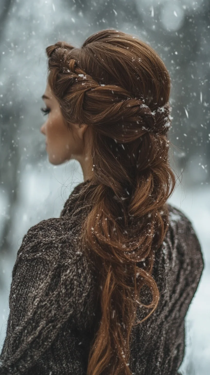 Effortlessly Elegant: The Winter Braided Half-Up Style