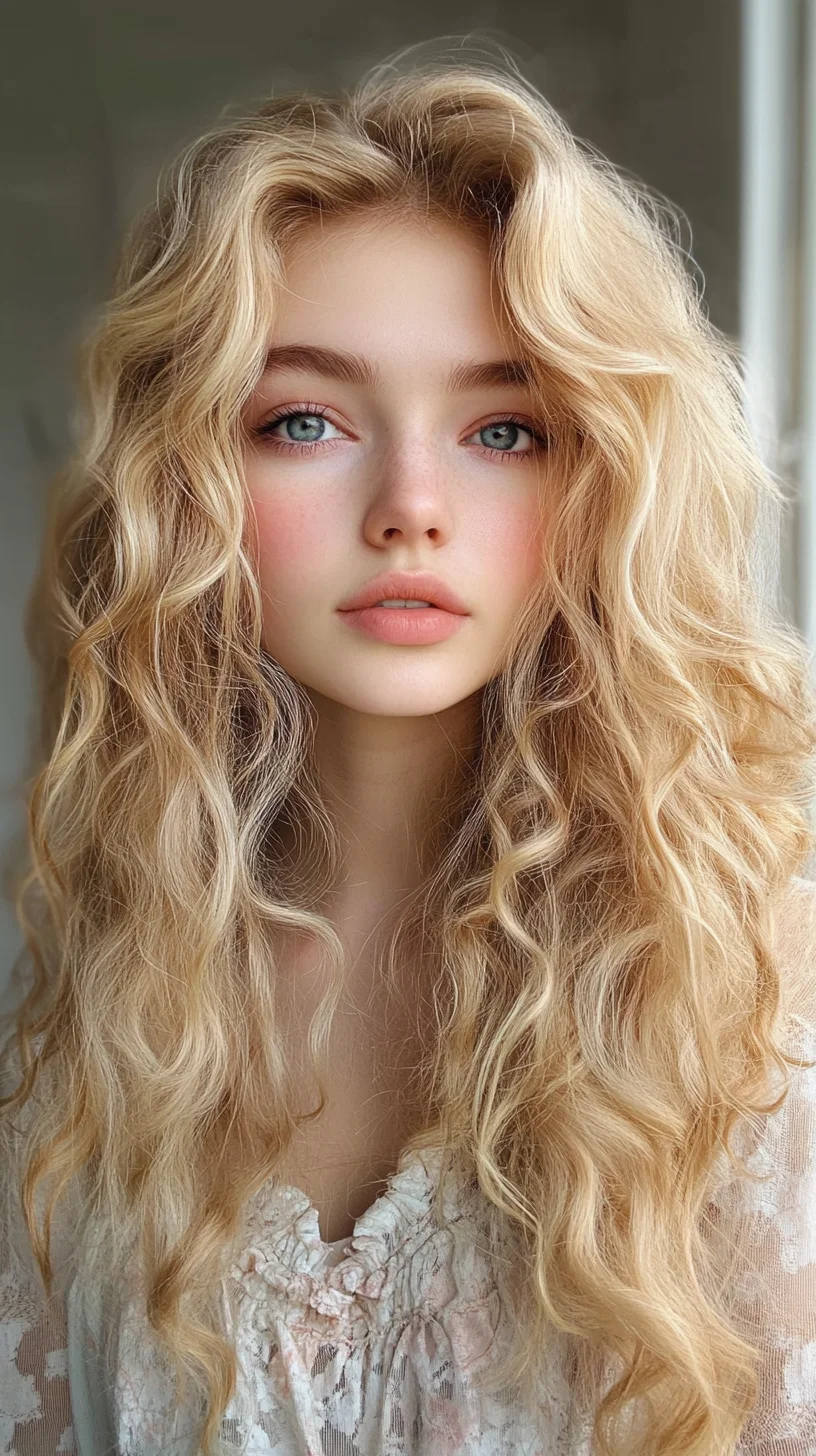 Effortlessly Glamorous: Embrace the Soft, Cascading Curls for a Radiant Look!