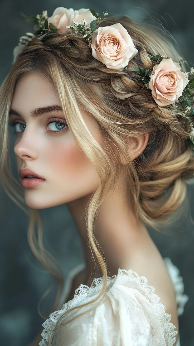 Effortlessly Romantic: Floral Crown Braids for a Whimsical Look