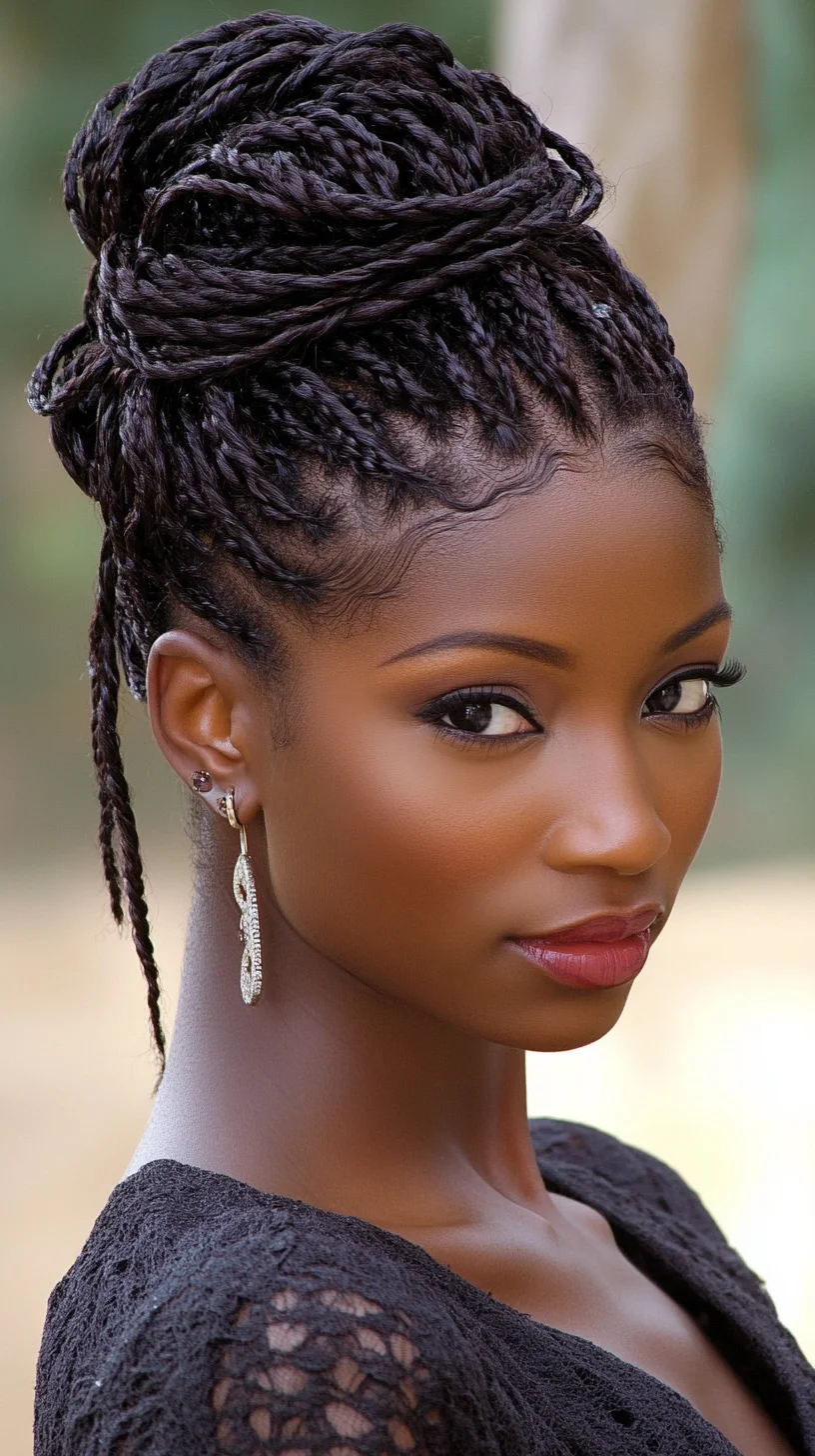 Elegant High Bun with Braided Accents for a Chic Look