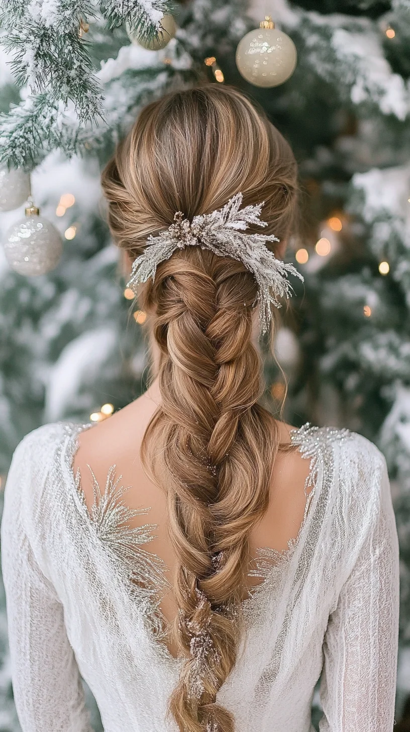 Elegant Holiday Braid: A Festive Twist with Sparkling Accents