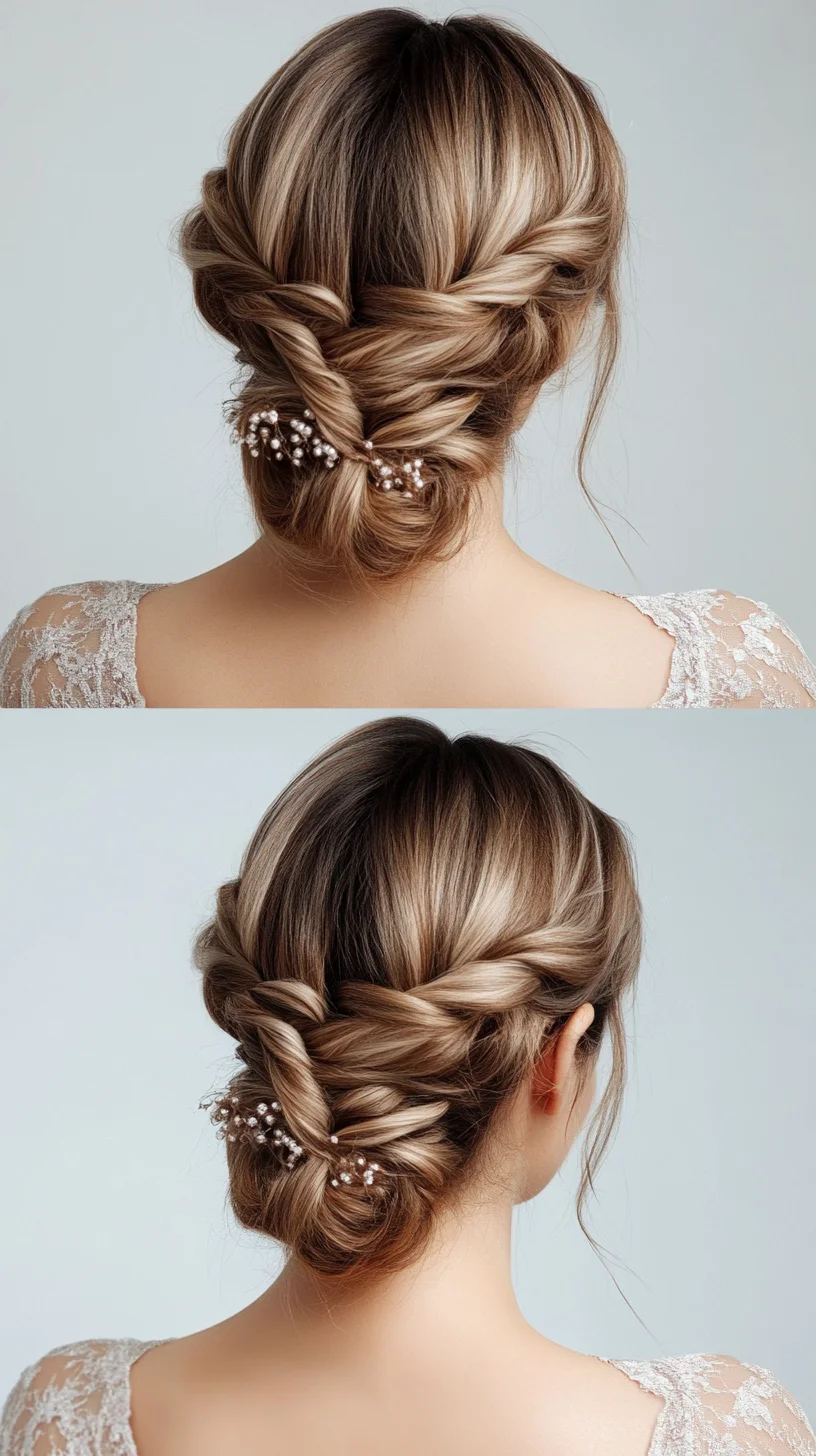 Elegant Twisted Updo with Pearls: A Graceful Hair Statement for Any Occasion