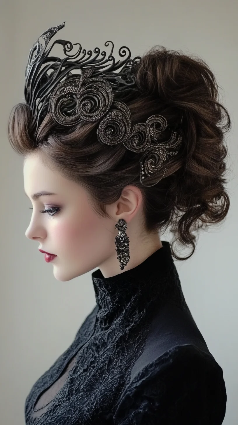 Elegant Updo with Intricate Detailing for a Regal Look