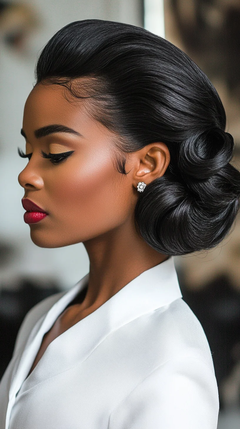 Elegant Vintage Glam: A Timeless Chignon with Modern Flair