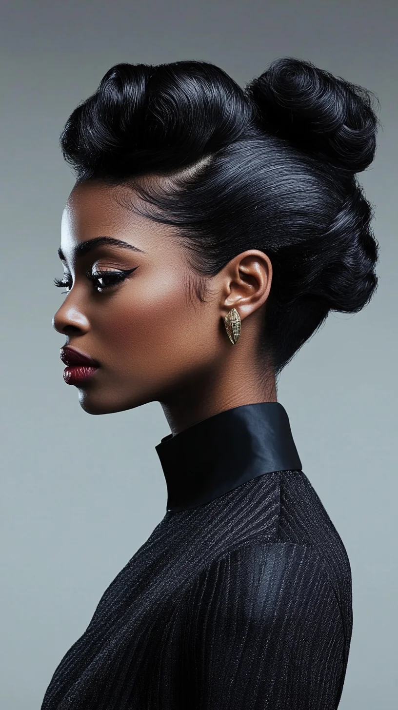 Elegant Vintage Updo with Modern Flair: A Timeless Statement