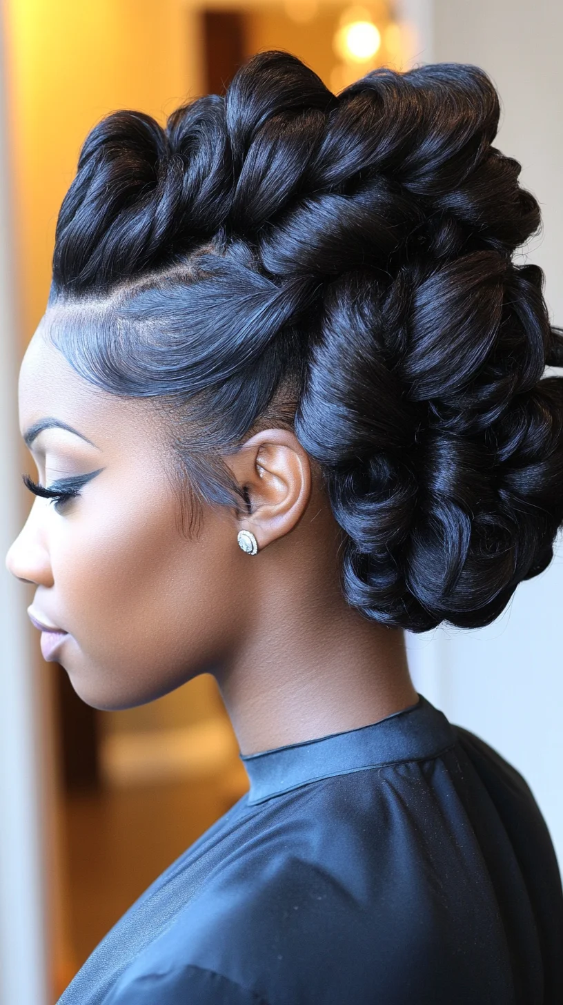 Elegant Vintage Waves: A Timeless Updo for Glamorous Occasions