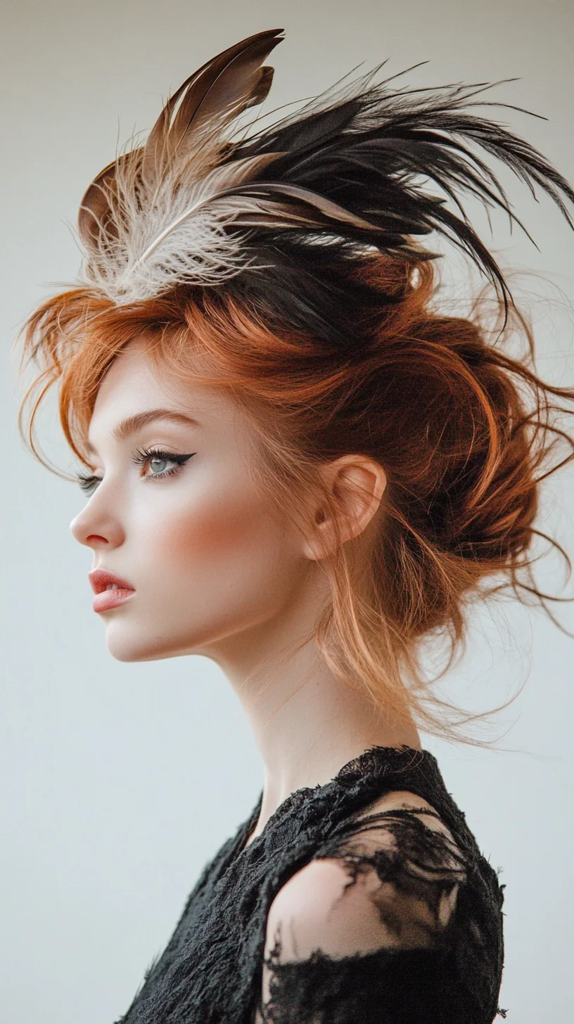 Elevate Your Look: The Dramatic Feathered Updo for Unforgettable Style