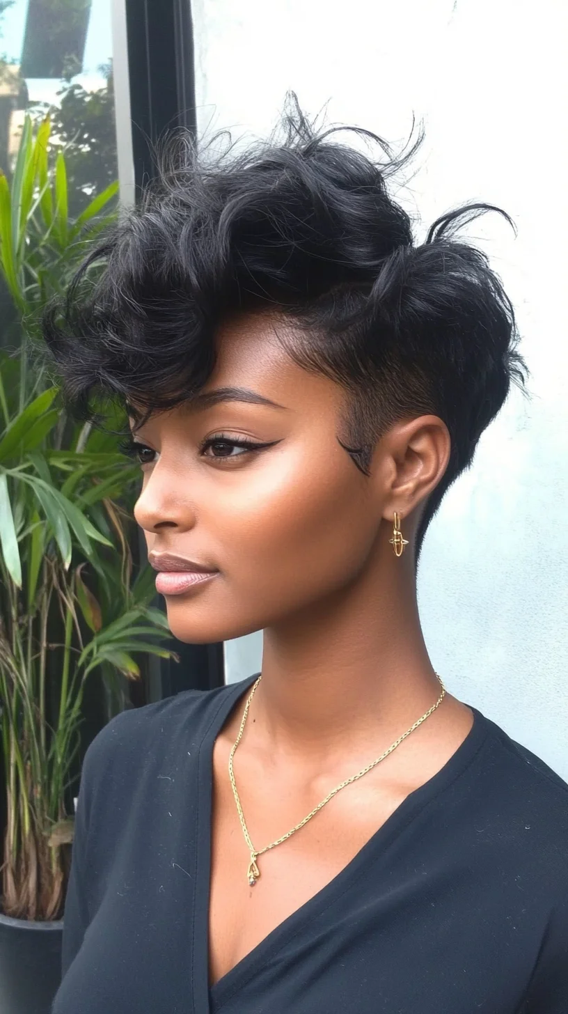 Elevate Your Look with a Chic Edgy Pixie Cut and Flirty Side Sweep