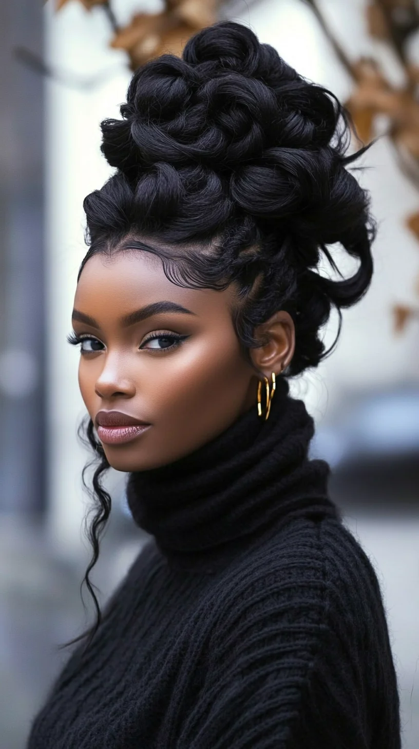 Elevate Your Look with a Stunning High Bun and Chic Waves