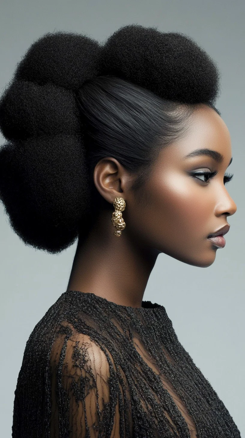 Elevate Your Look with a Stunning Textured Puff Updo for Natural Hair