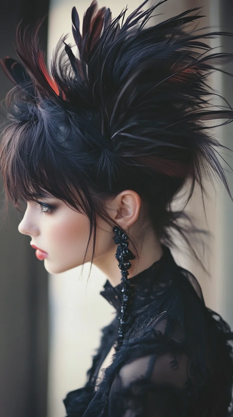 Elevate Your Look with Dramatic Feathered Updo: A Statement of Elegance