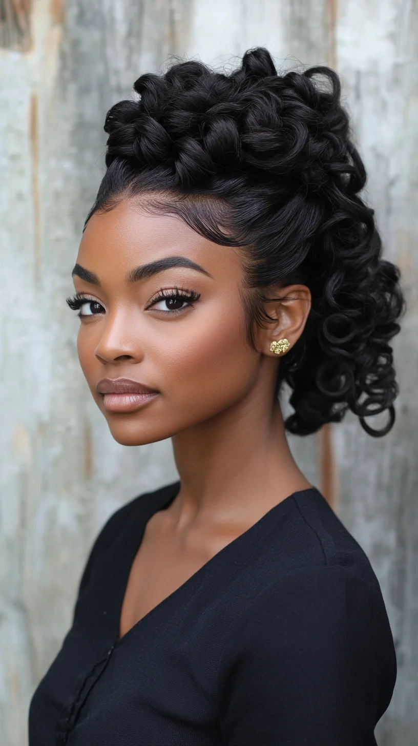 Elevate Your Look with this Chic High Bun and Defined Curls