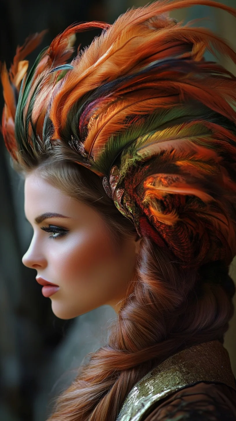 Elevate Your Style with a Vibrant Feathered Crown Updo