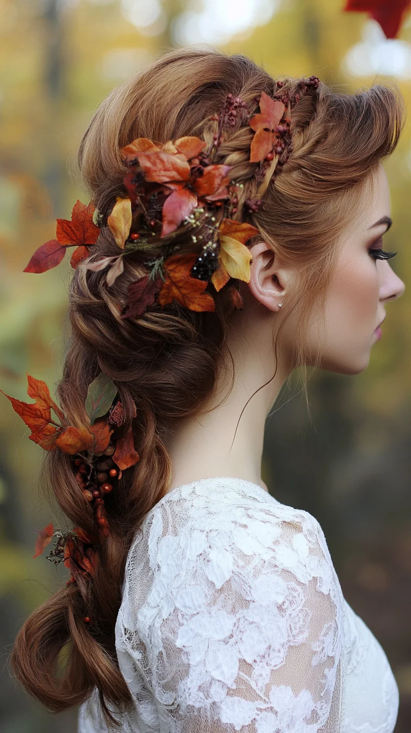 Embrace Autumn Elegance with a Braided Crown Adorned in Nature’s Hues