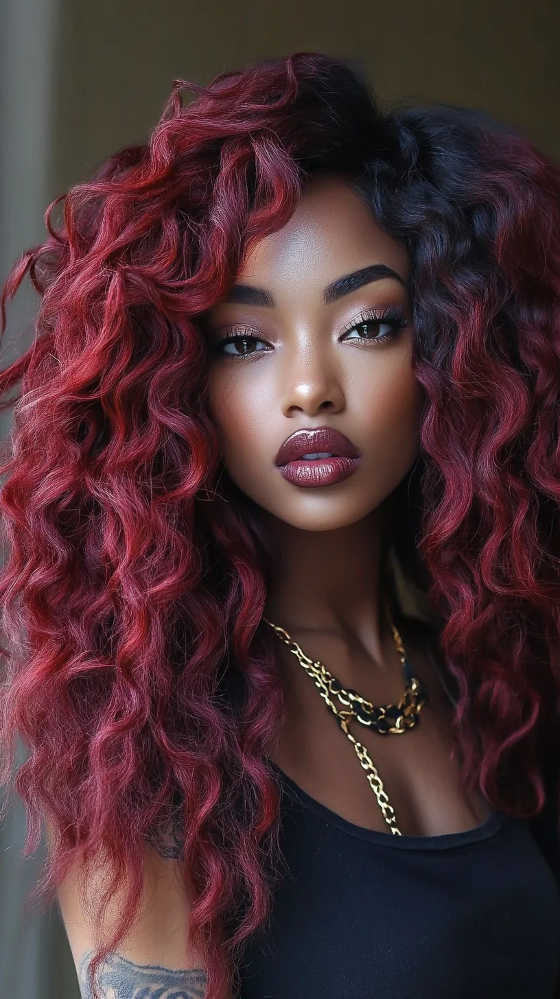 Embrace Bold Curls: The Alluring Vibrancy of Deep Red Waves