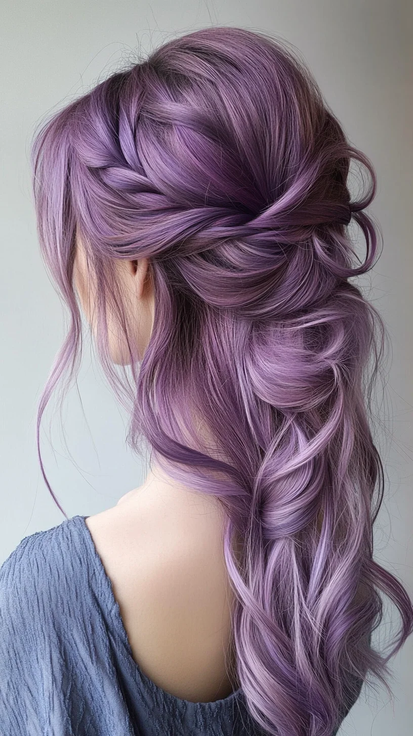 Embrace Elegance: Effortless Waves with Stunning Purple Braids