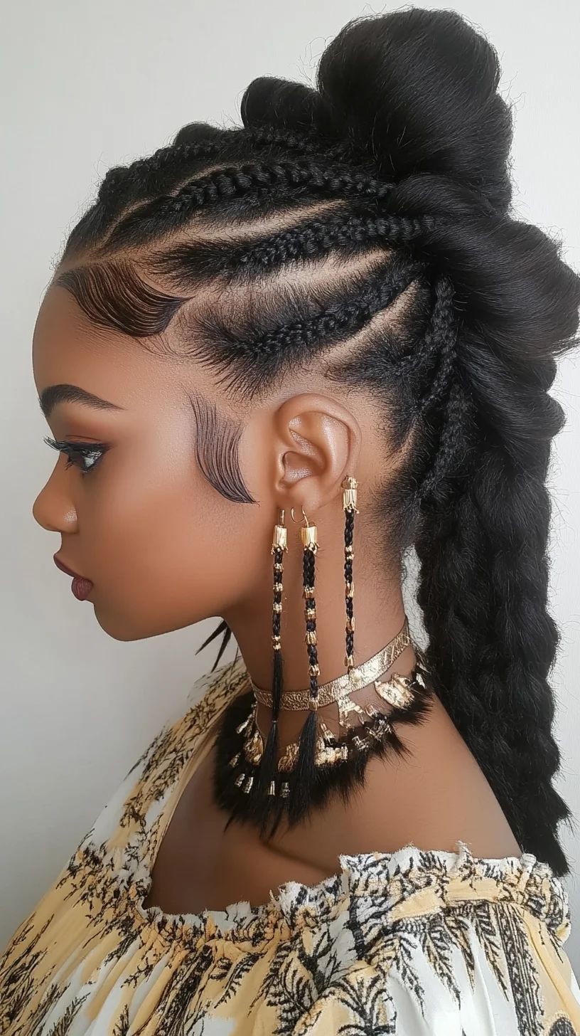 Embrace Elegance: Stylish Braided Updo with Chic Accessories