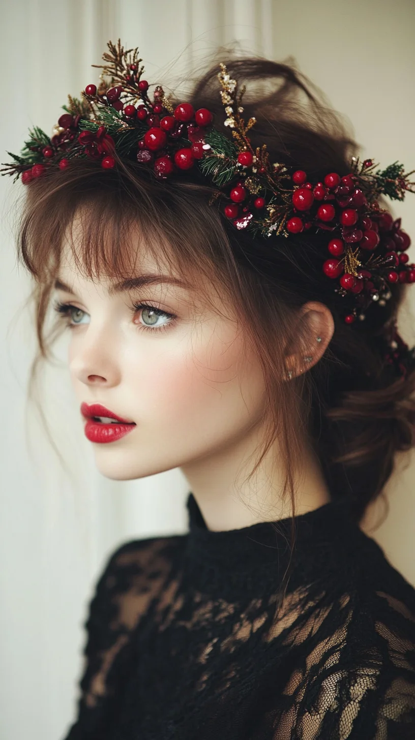 Embrace Elegance: The Romantic Updo with a Festive Crown