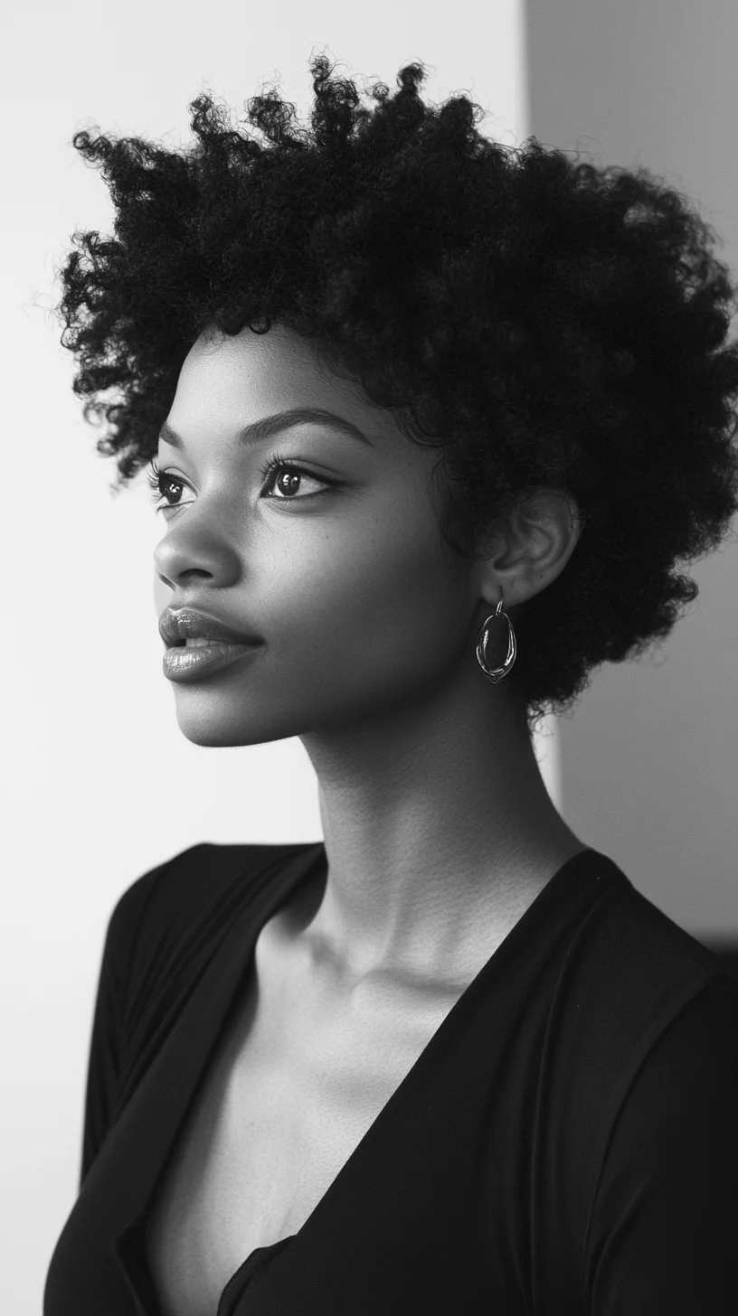 Embrace the Elegance of Natural Curls: A Chic Short Afro Hairstyle