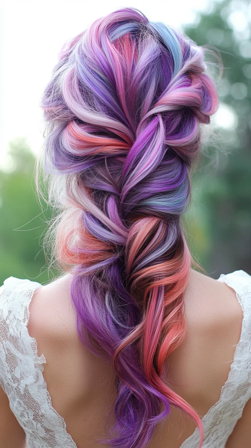 Embrace the Rainbow: A Stunning Multi-Toned Braided Hairstyle