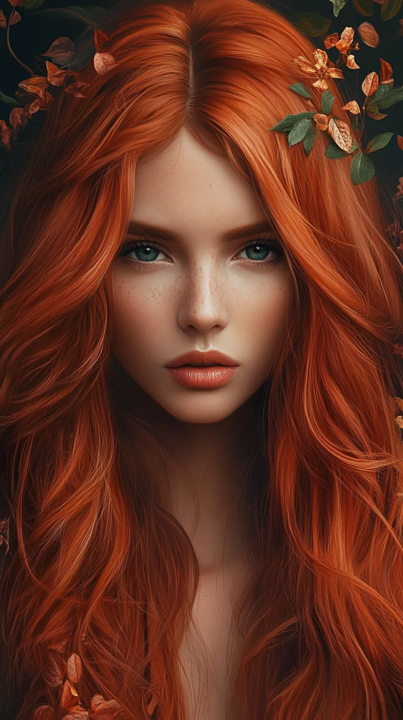 Embrace the Wild: Luscious Long Waves with Fiery Red Hue