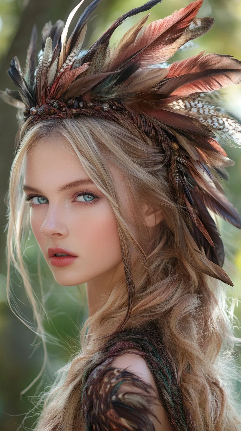 Embrace Your Inner Goddess with Boho-Chic Feathered Elegance