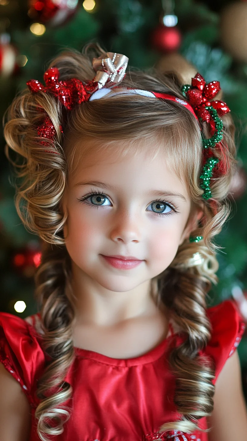 Enchanting Curls: Festive Holiday Hairstyle for a Playful Look